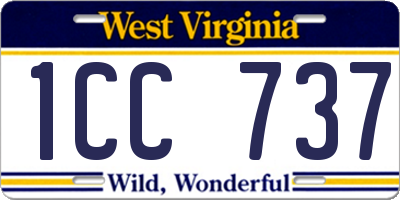 WV license plate 1CC737