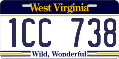 WV license plate 1CC738