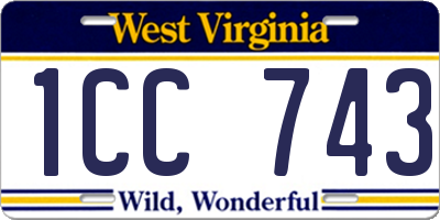 WV license plate 1CC743