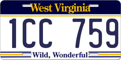 WV license plate 1CC759