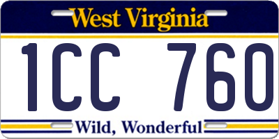 WV license plate 1CC760