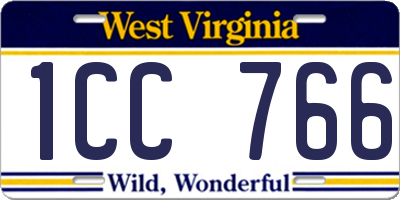 WV license plate 1CC766