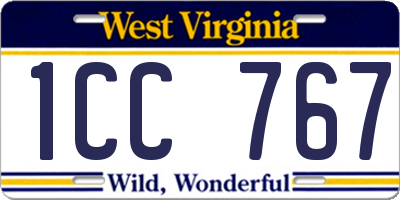 WV license plate 1CC767