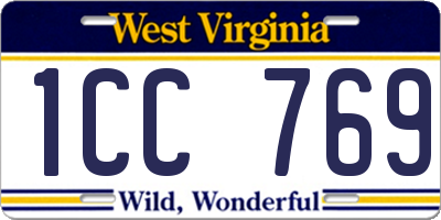 WV license plate 1CC769