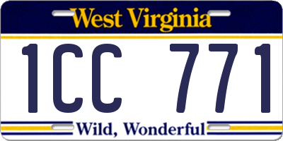 WV license plate 1CC771