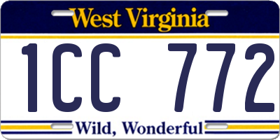 WV license plate 1CC772