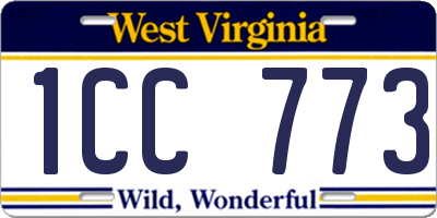 WV license plate 1CC773