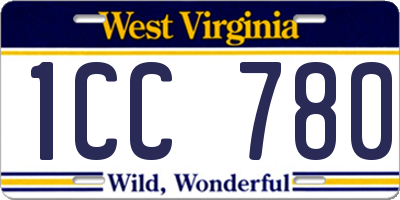 WV license plate 1CC780