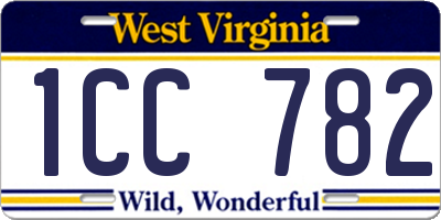 WV license plate 1CC782