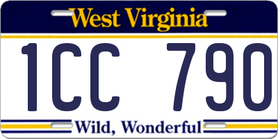 WV license plate 1CC790
