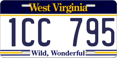 WV license plate 1CC795