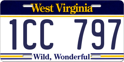 WV license plate 1CC797