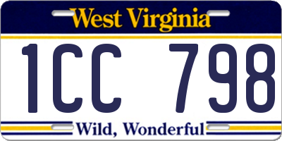 WV license plate 1CC798