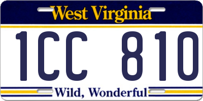 WV license plate 1CC810