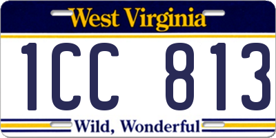 WV license plate 1CC813