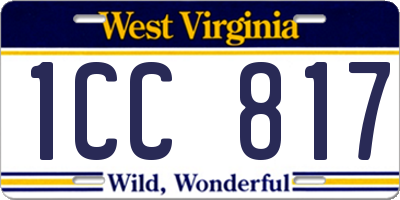 WV license plate 1CC817
