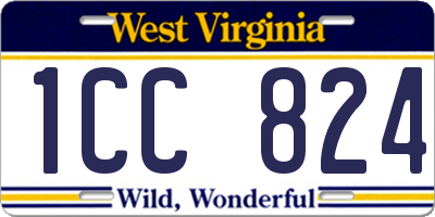 WV license plate 1CC824