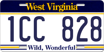WV license plate 1CC828