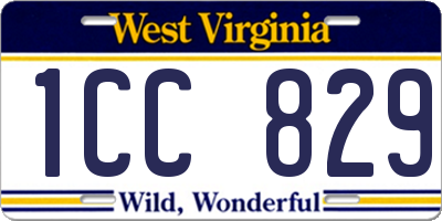 WV license plate 1CC829