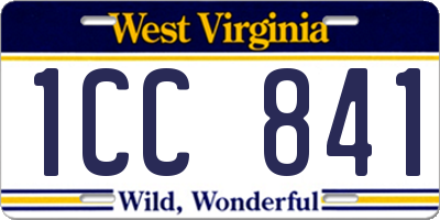 WV license plate 1CC841
