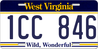 WV license plate 1CC846