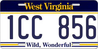 WV license plate 1CC856