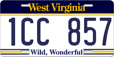 WV license plate 1CC857