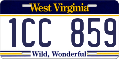 WV license plate 1CC859