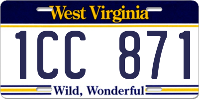 WV license plate 1CC871