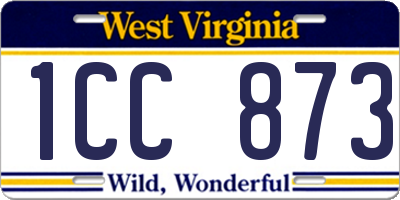 WV license plate 1CC873