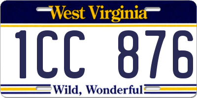 WV license plate 1CC876