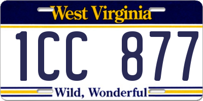 WV license plate 1CC877