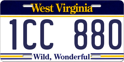 WV license plate 1CC880