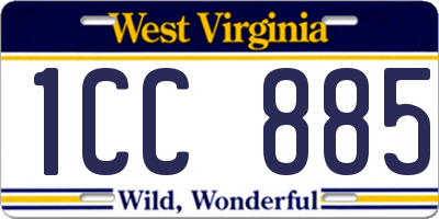 WV license plate 1CC885
