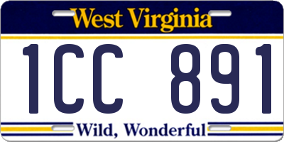 WV license plate 1CC891