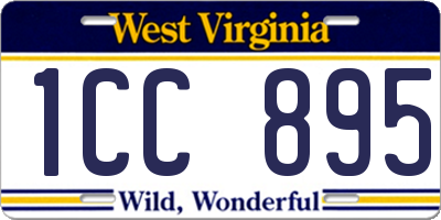WV license plate 1CC895