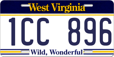 WV license plate 1CC896