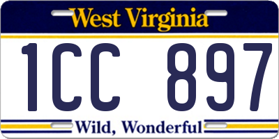 WV license plate 1CC897