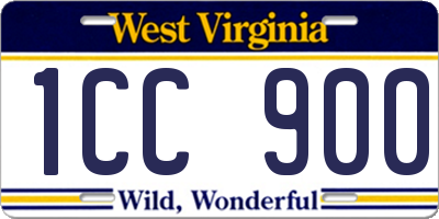 WV license plate 1CC900