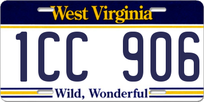WV license plate 1CC906