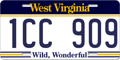 WV license plate 1CC909
