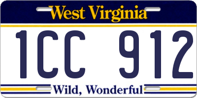 WV license plate 1CC912