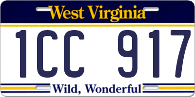 WV license plate 1CC917