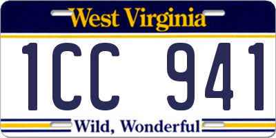 WV license plate 1CC941