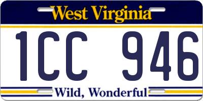 WV license plate 1CC946