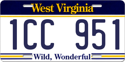 WV license plate 1CC951