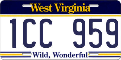 WV license plate 1CC959