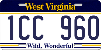 WV license plate 1CC960