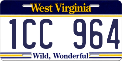 WV license plate 1CC964
