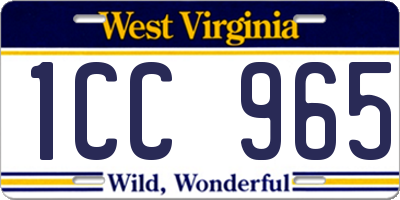 WV license plate 1CC965